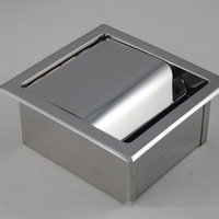 Porte-papier de table à manger autoportant en acier inoxydable 304 de conception moderne, carré, 13x13x13 cm, pour hôtels et maisons