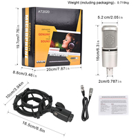 Microphone de Studio XLR à Condensateur Cardioïde 2020, Pack Micro avec Suspensions Anti-Choc et Câble XLR pour Applications en Studio Projet/Domicile