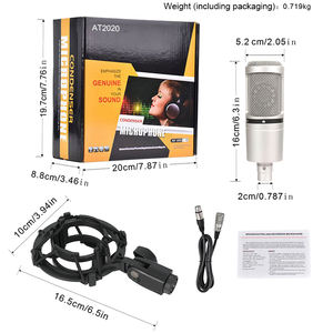 Cardioid Conde nser Studio XLR-Mikrofon 2020 Mikrofonbündel-Stoßdämpfer halterungen und XLR-Kabel für Projekt-/Home-Studio-Anwendungen - Product Image 6