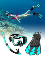 Ensemble de plongée en apnée pour adultes, masque anti-buée à large champ de vision, palmes de natation réglables, équipement confortable pour la plongée en apnée et la plongée sous-marine