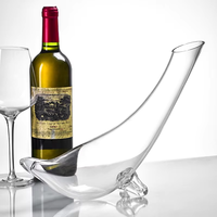 Vente directe d'usine, design créatif, aérateur à vin rouge en forme d'animal, verseur, carafe en verre transparent cristallin