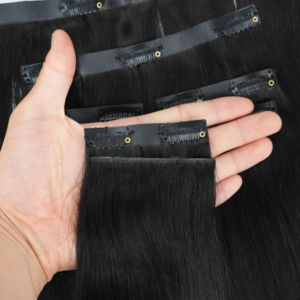 High Quality Invisible Seamless <b>Clip</b>-<b>in</b> Vietnamese Remy Virgin Human <b>Hair</b> <b>Extensions</b> Heat Resistant Straight/Waves Colors - Product Image 1
