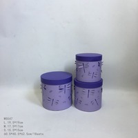 Boîte à fleurs créative 3D Dragonfly Drum Design en trois pièces avec style élégant pour emballage cadeau à la main de savon Matériau en papier durable