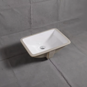 Lavabo da Bagno Moderno Rettangolare Bianco in Porcellana con Finitura Liscia per Uso Alberghiero, Certificato CUPC 1812 - Product Image 5