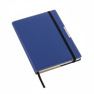 Quaderno blu con copertina rigida e chiusura con elastico - Product Image 2