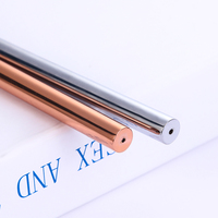 Stylo Gel de Luxe en Cuivre et Laiton de Haute Qualité 0,5 mm Bleu avec Logo Personnalisé Or Rose Métal Chromé Brillant Finition Miroir Promotionnel