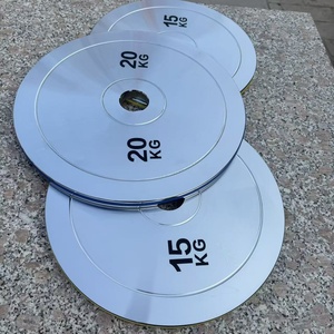 แผ่นน้ำหนักเหล็กชุบเคลือบสำหรับบาร์เบลล์ผู้ชาย รูใหญ่ สำหรับใช้งานเชิงพาณิชย์ ฟิตเนส เพาเวอร์ลิฟติ้ง พร้อมที่<span class=keywords><strong>จับ</strong></span> - Product Image 3