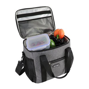 Sac isotherme réutilisable pour le déjeuner avec bandoulière et poignée, logo personnalisé imprimé, sac isotherme portable pour 4 personnes, imperméable, en polyester - Product Image 6