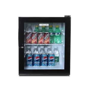 Hot Selling Wholesale 40 Liter Freezer Beverage Cooler Countertop Frost Free Lockable Glass Door Mini Fridge