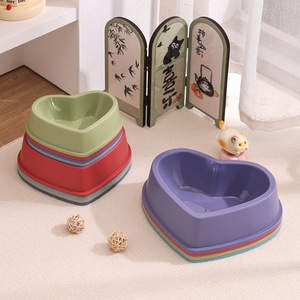 Bol pour animaux de compagnie en forme de cœur, en plastique, antidérapant, facile à nettoyer, pour chien et chat, bol d'alimentation pour eau et nourriture, Style Love, rose, bleu, vert - Product Image 4