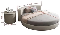 2025 Neues Günstiges Rundbett Love Hotel Kingsize Samt Schlafzimmerbett Doppelbett Luxuriöses Rundbett für Hotel-Schlafzimmermöbel