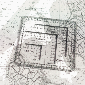 Regla de Esquina UTM de Plástico Flexible DF PM-10 con Escala de Coordenadas 1:24,000, 1:25,000 y 1:50,000 para Mapas - Product Image 1