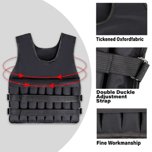 Gilet lesté NQ SPORTS réglable, portable, noir, tactique, en nylon léger et respirant, avec plaques en acier, logo, entraînement de force - Product Image 3