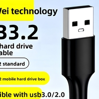 Kabel Data USB3.2 Gen2 Tipe-A ke Tipe-C dengan Pengisian Cepat untuk Kotak Hard Disk M.2 SSD Transmisi 10Gbps Kabel Charger Tipe C