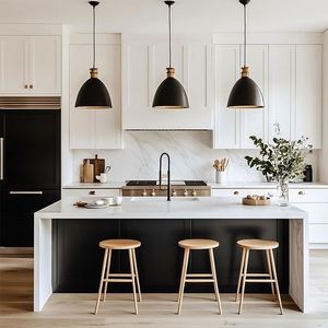 Gabinetes de Cocina Modernos Personalizados y Isla con Acabado de Laca Duradero, Fregadero, Protector Contra Salpicaduras y Grifo Integrados para Renovación - Product Image 4