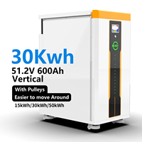 Stock UE Batterie de stockage d'énergie sur roues LiFePO4 48V 51.2V 600Ah 30kWh, Batterie lithium solaire 300Ah 600Ah 1000Ah pour système solaire domestique