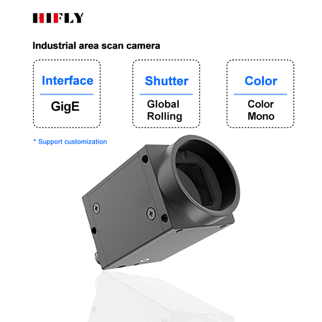 HIFLY High Frame Rate GigE Color Mono CMOS Global Rolling Shutter Area Scan Low Power Character Defect Industrial Camera
