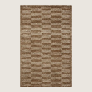 พรมลายตารางหมากรุกแบบชนบทพร้อมพรมลายตารางหมากรุกแบบ100% ขนแกะทรงสี่เหลี่ยมผืนผ้า - Product Image 1