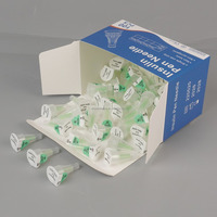 Aiguilles pour stylo à insuline vétérinaire vertes certifiées CE 32G 4 mm, stériles EO, emballées individuellement, 100 pièces/boîte