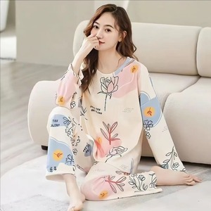 女式三件套短袖睡衣套装 女士柔软睡衣 - Product Image 4