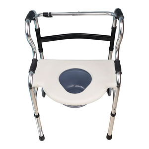 Joy Point <b>Walker</b> With Bedpan PU Seat Shower Chair Stainless Steel <b>Frame</b> Double Wheel Mobility Aid For Elderly - Product Image 1