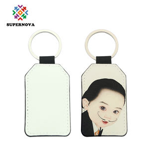 Sublimación llavero en blanco Transferencia de Calor DIY doble tamaño impreso círculo llavero PU cuero doble cara llavero personalizado DIY papá - Product Image 4