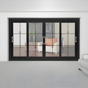 Puerta Corredera Moderna de Aleación de Aluminio de Alta Resistencia, Doble Acristalamiento, Aislamiento Acústico, <span class=keywords><strong>para</strong></span> Uso Comercial, Residencial, en Garajes y Centros Comerciales - Product Image 1