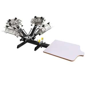 Entrega rápida Buena calidad Manual Escritorio 4 colores 1 estación Camiseta <span class=keywords><strong>Ropa</strong></span> de bebé Impresora de pantalla de seda - Product Image 1