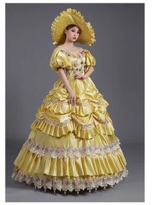 QQ864 Fantasía Medieval Siglo XVIII Mascarada María Antonieta Vestido <span class=keywords><strong>Barroco</strong></span> Mascarada Traje histórico Vestidos victorianos - Product Image 5