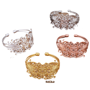 Bracelet double fil en laiton massif avec grande fleur, idéal pour <span class=keywords><strong>les</strong></span> tenues Hanfu et <span class=keywords><strong>les</strong></span> <span class=keywords><strong>couronnes</strong></span> <span class=keywords><strong>de</strong></span> cheveux (jiangc (07622)) - Product Image 1