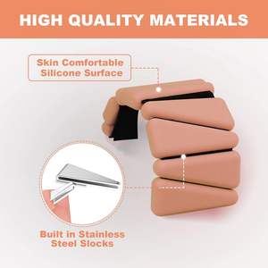 Paire de poids de cheville et de poignet réglables en silicone 1LB/2LB/4LB, bracelet lesté personnalisé <span class=keywords><strong>pour</strong></span> le yoga, la danse, le Pilates, <span class=keywords><strong>les</strong></span> exercices en piscine, le jogging - Product Image 3