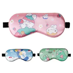 2023 New Children Silk Eye Mask Atacado Eye Sleeping Mask com acessórios de cinta ajustável