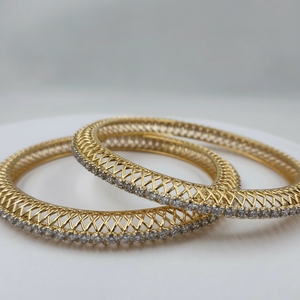 Igi-Certified 10 Pointer CVD single-line bangle สีเหลืองทอง FG สี VS2บริสุทธิ์กำไลและกำไลข้อมือ - Product Image 1