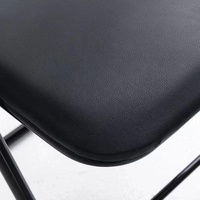 Chaise de salle à manger pliante en fer noir moderne - Chaise pliante en métal légère, durable et portable pour l'extérieur, le jardin, le salon et les événements