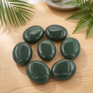 Ónix Verde Natural de Forma Ovalada |   Piedra de Cristal Curativa Pulida a Mano para Aliviar el Estrés |   Meditación Reiki, Decoración del Hogar Feng Shui, Regalo Empresarial - Product Image 1