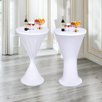 Nappe de Cocktail de couleur unie à couverture complète élastique directe d'usine pour la couverture de Table haute d'hôtel ou de mariage