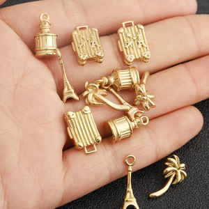 Colgantes Temáticos para Maleta de Viaje: Torre Eiffel, Botella de Perfume, Palmera, Plata 800, Unisex, Uso Diario - Product Image 3