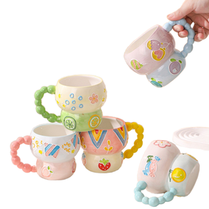 <span class=keywords><strong>Taza</strong></span> de cerámica de porcelana moderna <span class=keywords><strong>pintada</strong></span> <span class=keywords><strong>a</strong></span> <span class=keywords><strong>mano</strong></span> hecha <span class=keywords><strong>a</strong></span> <span class=keywords><strong>mano</strong></span>, 420ml, apto para lavavajillas y microondas, vaso de regreso <span class=keywords><strong>a</strong></span> la escuela y regalo - Product Image 1