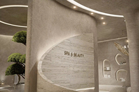 Meubles modernes pour salon de manucure avec éclairage LED |   Conception d'intérieur de salon écologique et personnalisée pour les spas et salons de beauté