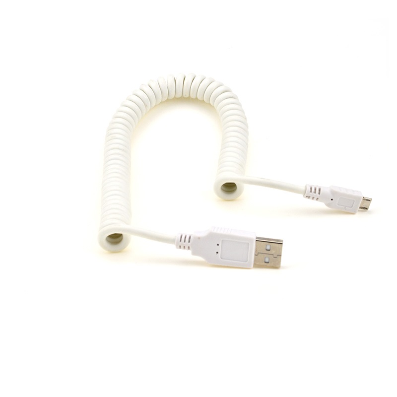 Comark Retractable Micro Mini USB Cable Fast Data Charging Cable Spring Spiral Curly Coiled Cord