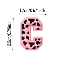 Vente chaude numéros 26 Alphabet breloques pour sabot rose lettres et chiffres Pvc chaussures breloques bricolage sabot chaussure breloques