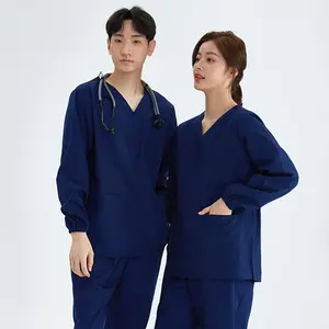 Setelan seragam perawat medis uniseks Korea, set bedah rumah sakit dokter perawat wanita secara klinis, Setelan tunik Dental