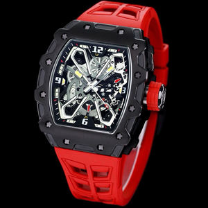 นาฬิกาข้อมือ Rm Classic สีแดงดำ หน้าปัดโปร่ง ดีไซน์ทันสมัย เครื่องกลไก หรูหรา ทนทาน สปอร์ต น้ำหนักเบา - Product Image 2