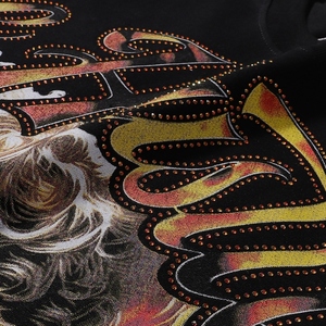 T-shirt da Uomo Oversize di Alta Qualità con Stampa <span class=keywords><strong>Angelo</strong></span> Bendato e Applicazioni Hot Drilling, <span class=keywords><strong>Abbigliamento</strong></span> Streetwear Personalizzato - Product Image 6