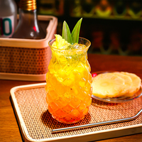 Verres à cocktail sans pied en verre transparent en forme d'ananas Tiki créatifs pour la vente en gros