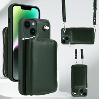 PU cuir portefeuille porte-cartes étui de téléphone pour Iphone 15 13 14 12 11 PRO MAX couverture avec sangle lanière téléphone sac Usine en gros