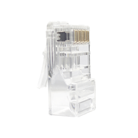 Conector de Red Ethernet Cat5e RJ45 UTP de 8 Pines, Transparente, Chapado en Oro, Directo de Fábrica