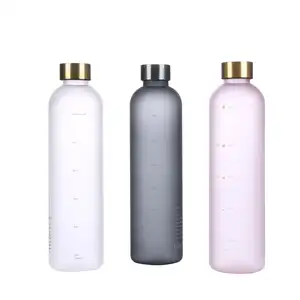 Botol air minum 2 Liter, Tumbler kaca borosilikat tinggi dapat digunakan kembali dengan tutup kubah