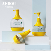 SHIKAI Nouveau Design PET Bouteilles De Shampooing 300ml 400ml 500ml Personnalisé De Luxe En Plastique Corps Lotion Pompe Shampooing Conditionneur Bouteilles