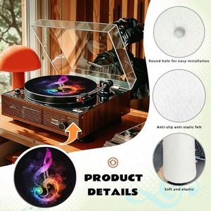 12" Customized Print Anti-slip Blank Dye Sublimation Custom Slipmat Round Felt Turntable Slip Mat for <b>Vinyl</b> Disc Record Player - Product Image 3